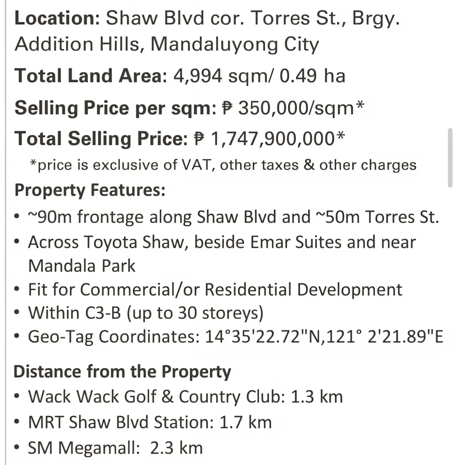 Commercial Lot - Shaw Blvd Cor. Torres St., photo 2
