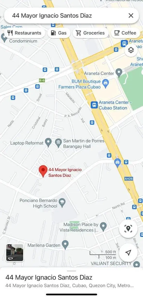 Commercial Lot - 44 Mayor Ignacio Santos Diaz St., Cubao